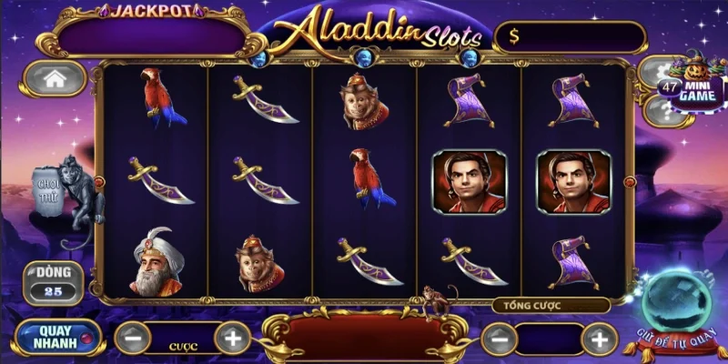 Aladdin slots có nhiều biểu tượng khác nhau và mỗi cái đều có giá trị quy đổi riêng