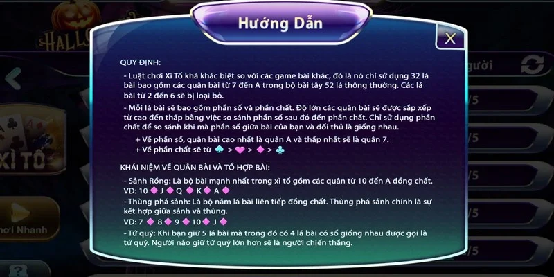 Các thức tính điểm trong game xì tố